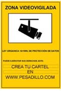 Crea tu cartel de Zona Videovigilada.